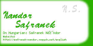 nandor safranek business card